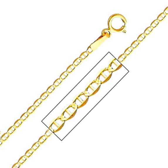 Precious Stars SEC0270180 Yellow Gold 1. 5 mm. Mariner Chain 18 inch Necklace