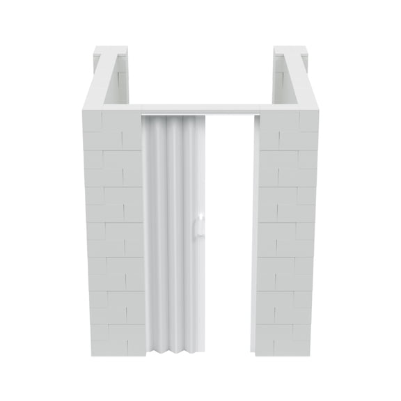 EverBlock 6’ x 7’ x 7’ Lactation Room Kit U-Shaped Wall with Accordion Door | 3’ x 7’ Doorway | Modular Building Blocks | Room Divider & Partition | Easy to Connect & Reuse | Indoor & Outdoor Use