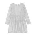 thumbnail image 6 of NAISIBABY Girls Long Sleeve Dresses, Fashion Party Crew Neck Shiny Pleated Casual Midi Dresses White 11T, 6 of 9