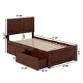 thumbnail image 6 of HomeStock Timeless Tradition Twin Platform Bed with Matching Footboard & Storage Drawers in Walnut, 6 of 6