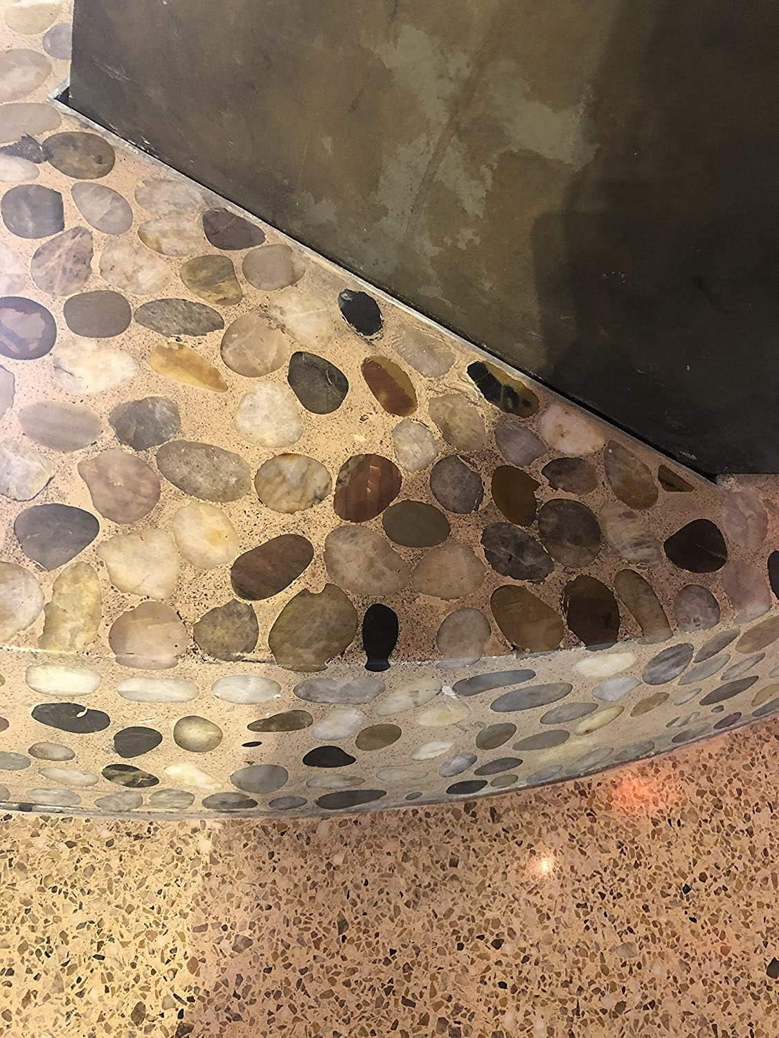 FUSTONE Decorative Tiles Interlocking Pebble Tiles Natrual River Rock Stone Tile(10-Sheets) Kitchen Floor Bathroom Patio for Indoor and Outdoor Use Stones PT104-10