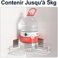 thumbnail image 3 of Estante de ducha de esquina, almacenamiento de baño puede soportar 5 kg de peso, estante de ducha sin perforación, inoxidable para cesta de ducha, 3 of 5