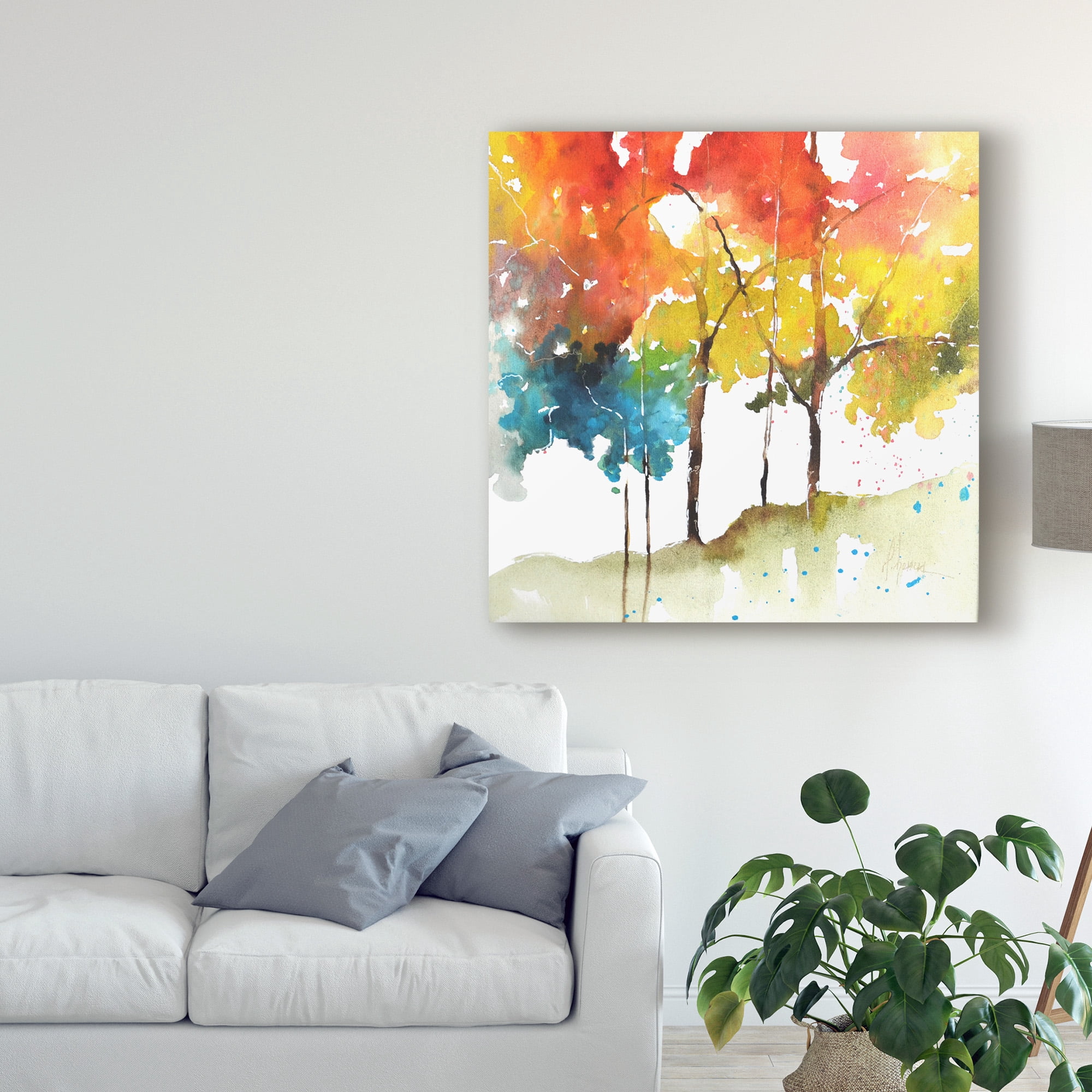 Trademark Fine Art 'Rainbow Trees II' Canvas Art by Leticia Herrera