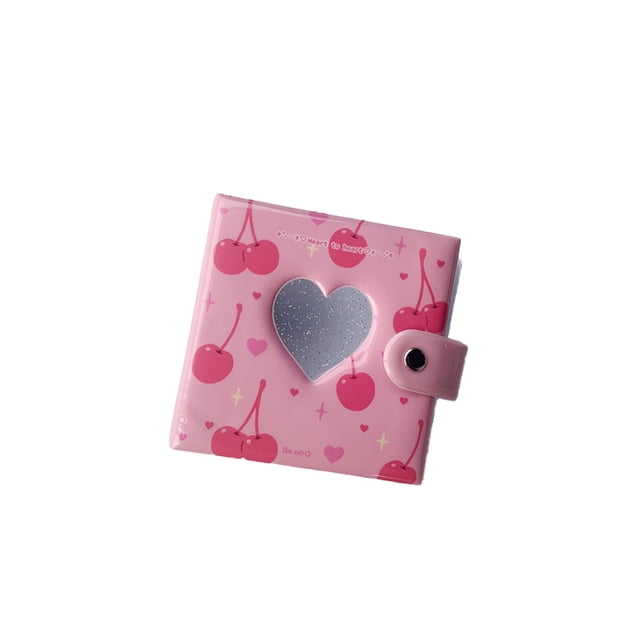 Bewildely Álbum de fotos de carpeta de 3 pulgadas con agujero para colgar, libro de colección de imágenes de corazón de amor hueco, estilo INS, 20 Almacenamiento y organización del hogar Rosado Bewildely HA074576-01