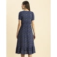 thumbnail image 6 of Moomaya Womens Printed Summer Dress, V-Neck Ruffled Viscose Midi Dress, Sundress, 6 of 8