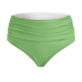 thumbnail image 4 of MIASHUI High Waist Women's Solid Color Bikini Bottoms Swim Briefs High Cut Full Coverage Bathing Suit Bottom For Beach Yoga Green,XXL, 4 of 5