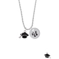 thumbnail image 2 of Delight Jewelry Silvertone 3-D Graduation Hat Silvertone Script Initial Disc - U - Charm Necklace, 20"+3", 2 of 4