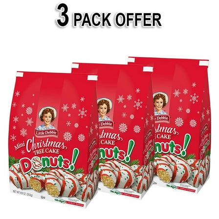 Little Debbie Christmas Tree Bagged 4 Mini Donuts, 8.9 oz (3 Pack)