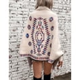 thumbnail image 4 of SWSMCLT Women's Long Sleeve Cardigan Knit Shawl Lightweight Open Front Sweater Cape Poncho Cardigan Sweater Oversized Thick Boho Apricot Small-X-Large, 4 of 5