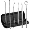 thumbnail image 1 of Dearhouse Dental Tools Stainless Steel Dental Pick Dental Floss Dental Hygiene Tool Set Tooth Scraper Plaque Tartar Remover Dental Tweezers Gum Floss for Personal Oral Care & Pet Use (6 Pack), 1 of 7