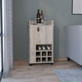 thumbnail image 2 of Fraser Bar Cart with 6 Built-in Wine Rack in Light Gray Engineered Wood, 2 of 4