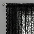 thumbnail image 4 of Black Sheer Lace Curtains 84 inch Vintage Floral Sheer Gothic Curtain Panels for Living Room Bedroom Luxury Light Filtering Drapes Black Window Treatment Sets Rod Pocket 2 Panels 52" Wx84 L, 4 of 8