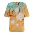 thumbnail image 5 of Fiudx Ofertas Flash Artículos En Oferta Moda Mujer Causal V-Cuello Impresión Blusa Manga Corta Camiseta Verano Tops, 5 of 5