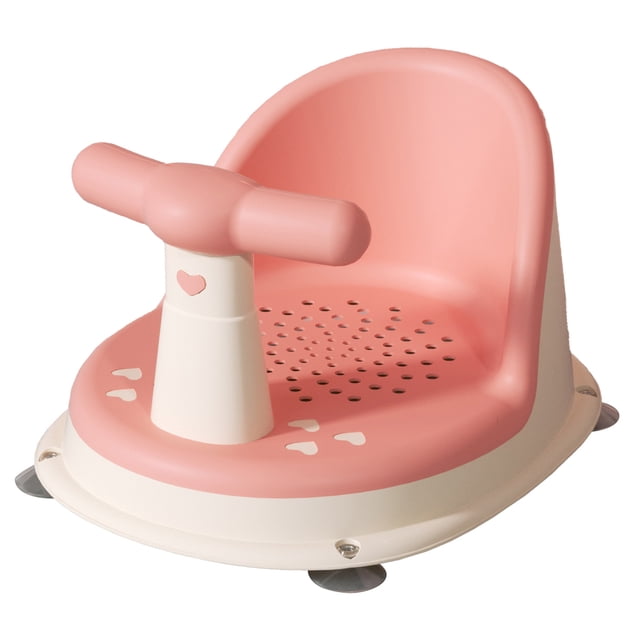 Asiento de baño para bebé, ajustable, ergonómico, antideslizante, con ventosas fuertes, color rosa Sakura