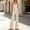 Beige, variant on Pants Sets Women 2 Piece Outfits Solid Color Sleeveless Crop Tank Top and Wide Leg Pants Set Vacation