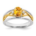 thumbnail image 1 of 14k Two-Tone Gold Citrine and Real Diamond Ring, 1 of 1