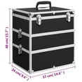 thumbnail image 4 of vidaXL Make-up Case 37x24x40 cm Black Aluminium, 4 of 5