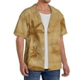 thumbnail image 4 of Xecao offers the Retro Palm Tree for Men's Casual Short-sleeved Shirt, a button-up collared shirt with a pocket, perfect for beach vacations and yacht travel in the 3X-Large size., 4 of 7