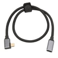 thumbnail image 1 of Cable USB C A USB C 3,1 Gen 2 De 10gbps, ángulo Recto, 90 Grados, Macho A Hembra, 100W, 20V, 5A, Carga 4K, 60Hz, Cable De Alta Velocidad De 10Gbps, 1 of 7