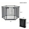 thumbnail image 2 of 150" Adjustable Safety Gate, 6 Panels Metal Door Fence, Christmas Tree Fence Gate for House, Stairs, Gate, Pet, Black, 2 of 9