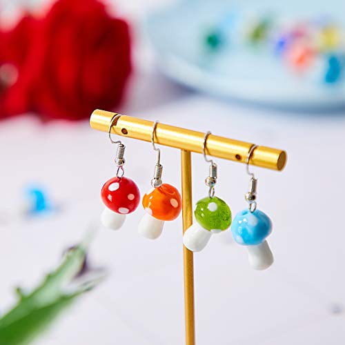 Cute Style Colorful Lampwork Mushroom Glass Spacer Loose Beads Charm Findings 