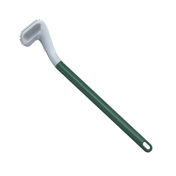 Bearachild 1 Uds. Cepillo de baño mango largo cepillo montado en la pared forma de palo de Golf herramienta de limpieza baño silicona sin extremos muertos Suministros de limpieza para el hogar Verde Bearachild HA006819-04