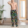 thumbnail image 4 of Salouo Geometric Dinosaur Print Pajama Pants for Men, Lounge Pants Elastic Waistband Casual Men's sleepwear Loungewear Sleep Pajama Pant -Medium, 4 of 7