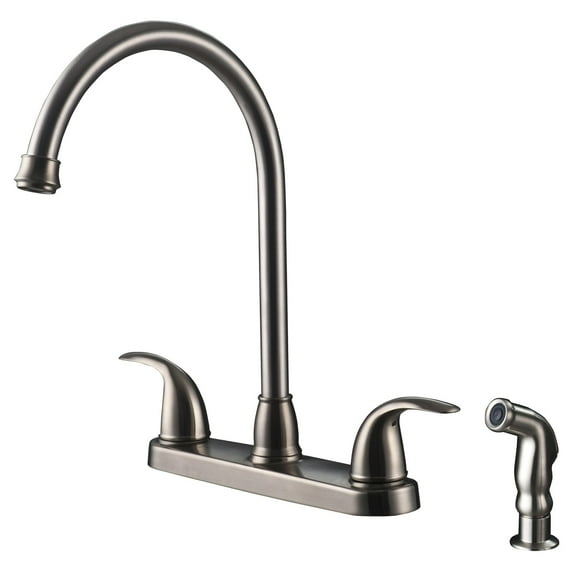 Ultra Faucets Vantage Two Handle Kitchen Faucet w/ Side Spray, Stainless - UF21043