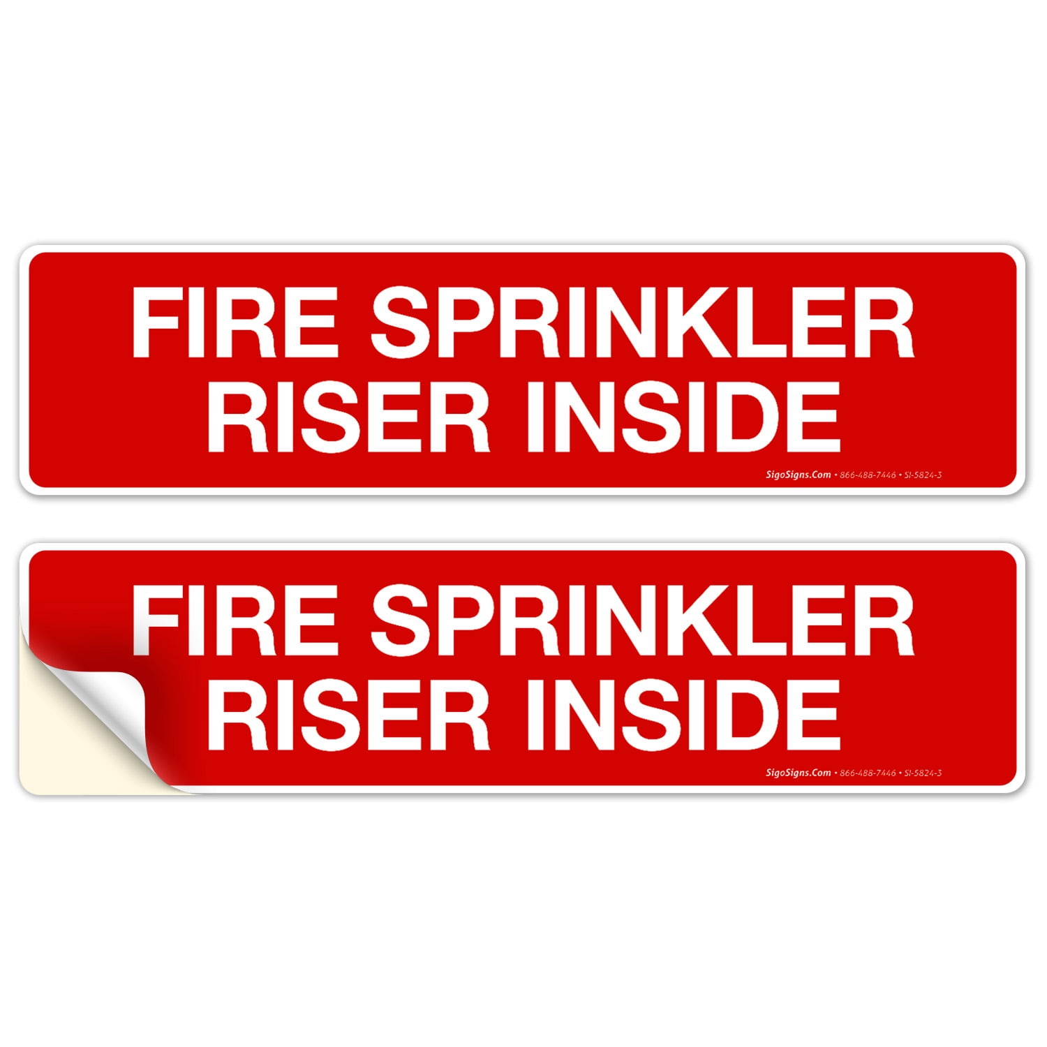 Fire Sprinkler Riser Inside Sign, Fire Safety Sign, - Walmart.com