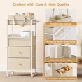 thumbnail image 6 of Baby Diaper Caddy Organizer Cart with Drawers - 3In1 Rolling Storage Cart with Wheels, Removable Diaper Caddy, Detachable Dividers - for Crib, Bedroom, Art & Craft Organizer (Off White), 6 of 8
