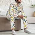 thumbnail image 5 of Mens Pajamas Set, Abstract colorful pebbles pattern Button Down Long Sleeve Loungewear Sleepwear Pjs sets for Men, 5 of 5