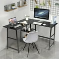 thumbnail image 3 of Topbuy L-Shaped Computer Desk Corner Gaming Desk Writing Studying Table PC Workstation for Home Office Black, 3 of 6