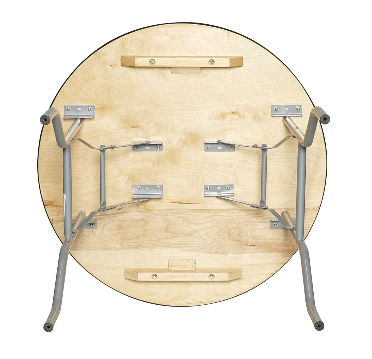 36 inch WFT Series Birch Wood Round Folding Table - Rubber Edge