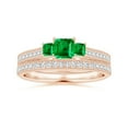 thumbnail image 4 of Angara Natural 0.3 Ct. Emerald with Emerald Vintage Inspired Ring in 14K Rose Gold for Women (Ring Size: 3.5), 4 of 10