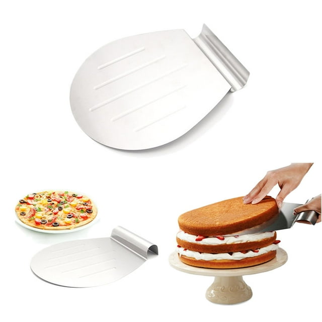 pitrice Stainless Steel Transfer Cake Tray Scoop Pizza Bread Baking Scraper