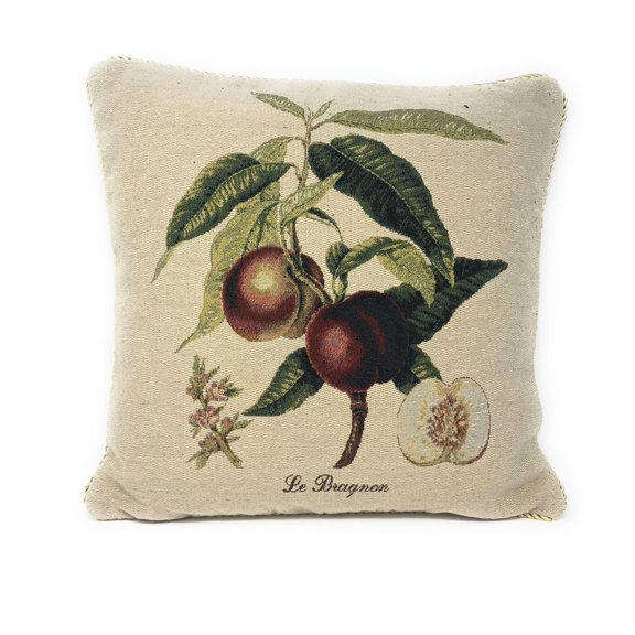 DaDa Bedding Nectarine Fruits Elegant Accent Throw Pillow Cushion Cover - 18" - 1-Piece