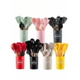 thumbnail image 1 of Juego de 14 utensilios de cocina con mangos de madera, que incluye espátula, cuchara y pincel para aceite con recipiente de almacenamiento,Multicolor,negro, 1 of 9