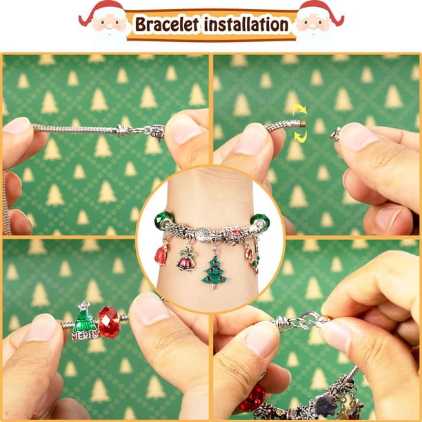 Calendrier de l'Avent 2026, bracelet à breloques princesse à faire soi-même, compte à rebours jusqu'à Noël, avec 2 bracelets et 22 breloques uniques, cadeaux créatifs (chaînes en corde de cuir