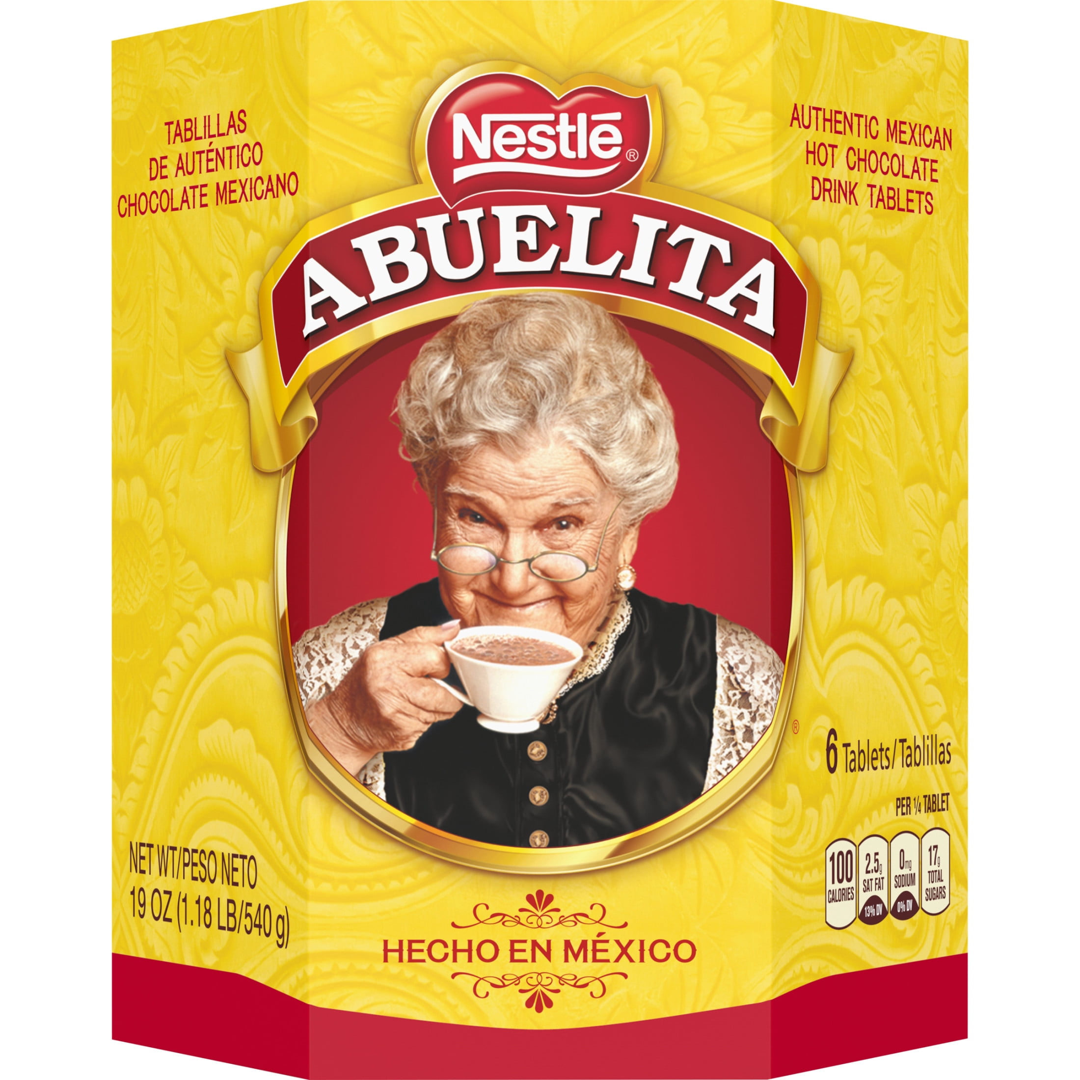 Nestle Abuelita Mexican Hot Chocolate Tablets Cinco de Mayo Food, 19 oz, Box, Instant​