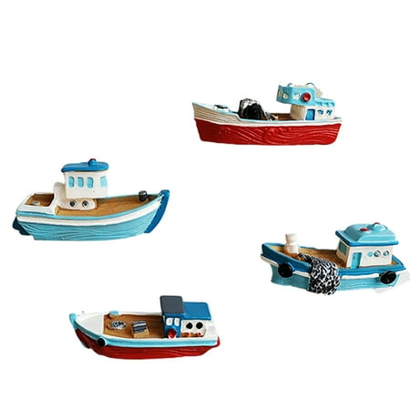 

3D Fridge Magnets Boat: 4PCS Decorative Refrigerator Magnets Kitchen Decorations