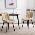 thumbnail image 2 of ALEAVIC Modern Elegant PU Leather Mesh Dining Chair, Set of 2, White, 2 of 10