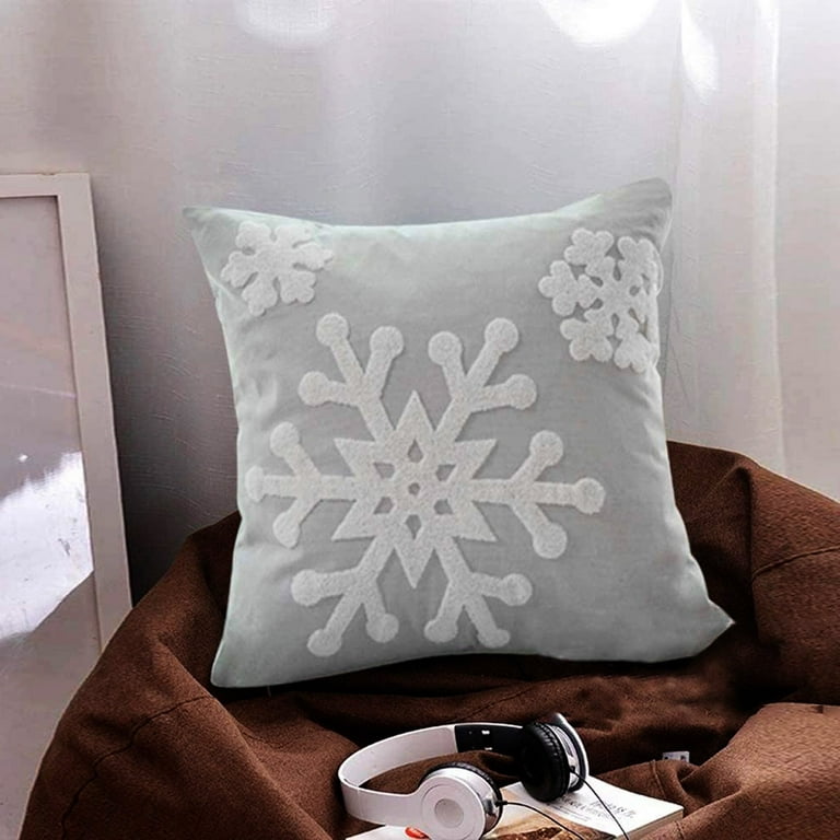 1pc Snowflake Embroidery Pillowcase, Soft Velvet Fabric, Decorating Sofa  And Living Room, Pink
