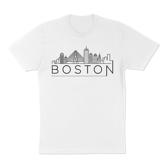 Skyline Boston Massachusetts Shirt Unisex Large White