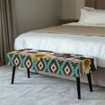 thumbnail image 2 of Whosucclay Sunflower Aztec Tribe Geometric Cow Print Dining Bench Cover Stretch Bench Protectors Removable Bench Cushion Cover Wear Resistant Bench Seat Cushion Slipcovers Dining Chair Slipcovers, 2 of 7
