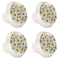 thumbnail image 2 of 4 Pcs Round White Knobs for Kitchen Cabinet Cupboard Dresser Bookcase Daisy Drawer Pulls Handles Home Decor, 2 of 8