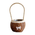 thumbnail image 1 of Hanging Planter Basket With Handle And Built-In Plastic Liner For Indoor Outdoor Plants Boho Style Rattan Woven Decorative Flower Pot, 1 of 3