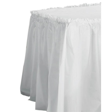 Tablemate Table Set Linen-Like Table Skirting, 29" x 14ft, White