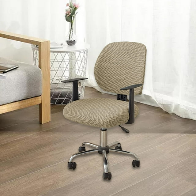Funda para silla de escritorio, funda para silla de oficina, decoración a prueba de polvo, fundas para sillas de ordenador para oficina, banquete, , Color café claro Soledad Funda para sillas