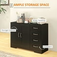 thumbnail image 4 of HOMCOM Buffet Armoire de Rangement avec Armoire à 2 Portes et 4 Tiroirs, 4 of 10