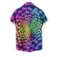 thumbnail image 3 of VBTAPA Hawaiian Shirt for Men Loose Fit Short Sleeve Button Down Shirts Valentines Day Heart Print Beach Shirt Summer Vacation Tops Purple XL, 3 of 4